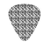 Zebra Print 12 PCS Guitar Picks,Exotic Savanna Diagonal Wavy,3 Thickness Art Colorful Pattern Guitar Pick Plectrums For Electric,Acoustic Guitars Includes 0.46/0.71/0.96 mm,White and Dark Grey