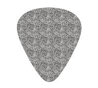 Zebra Print 12 PCS Guitar Picks,Stripy Skin Savannah Nature,3 Thickness Art Colorful Pattern Guitar Pick Plectrums For Electric,Acoustic Guitars Includes 0.46/0.71/0.96 mm,Charcoal Grey
