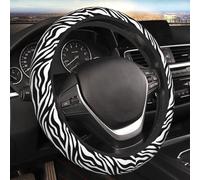 Zebra Print Black White Steering Wheel Cover for Women Men Girls Car Accessories Decor Anti-Slip Neoprene Auto Steering Wheel Covers Protector Universal 15 Inch