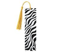 Zebra Print Bookmark Animal Skin Wooden Bookmark with Tassel Book Mark for Women Men Reading Page Markers Gifts for Book Lovers