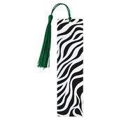 Zebra Print Bookmark Animal Skin Wooden Bookmark with Tassel Book Mark for Women Men Reading Page Markers Gifts for Book Lovers