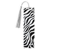 Zebra Print Bookmark Animal Skin Wooden Bookmark with Tassel Book Mark for Women Men Reading Page Markers Gifts for Book Lovers