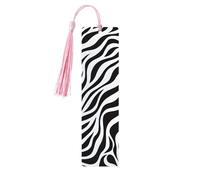 Zebra Print Bookmark Animal Skin Wooden Bookmark with Tassel Book Mark for Women Men Reading Page Markers Gifts for Book Lovers