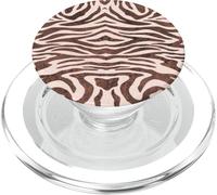 Zebra Print Brown Chocolate|Aesthetic Vintage Animal Pattern PopSockets PopGrip for MagSafe