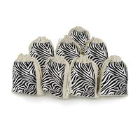 Zebra Print Bunches Pocket Cotton And Hemp with Drawstring 8 Pieces Reusable Gift Bags Jewelry Pouch for Wedding DIY Craft Party (4.9 X 6.7 Inch)