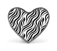 Zebra Print Button Pin Elegant Heart Lapel Pin Fashion Love Printed Brooch Badge Funny Enamel Pins Brooch Pins Pinback Button Badges for Bag Jacket Clothes Accessories