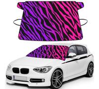 Zebra Print, Car Windshield Cover, Protective Windscreen Cover - Snow Ice Sun UV Dust Water Resistant - Fit for Most Cars