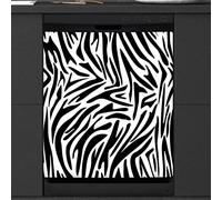 Zebra Print Dishwasher Magnetic Cover Kitchen Decor Zebra Pattern Front Dishwasher Refrigerator Magnetic Cover Sticker Appliance Decorative Cover 23 x 26 Inches
