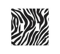 Zebra Print Double Gang Toggle Light Cover Wall Plate Switch Decor Standard Size - 11.4x11.4cm