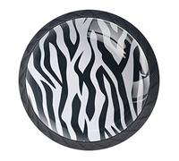Zebra Print Drawer Pulls Handles Cabinet Dressing Table Dresser Knob Pull Handle with Screws 4pcs