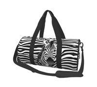Zebra Print Duffle Bag With Shoes Compartment And Adjustable Strap,Foldable Travel Duffel Bags For Men Women,Waterproof Duffel Bags, Black, One Size