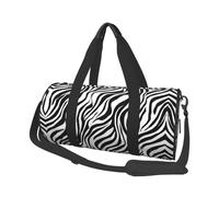 Zebra Print Duffle Bag With Shoes Compartment And Adjustable Strap,Foldable Travel Duffel Bags For Men Women,Waterproof Duffel Bags, Black, One Size