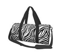 Zebra Print Duffle Bag With Shoes Compartment And Adjustable Strap,Foldable Travel Duffel Bags For Men Women,Waterproof Duffel Bags, Black, One Size