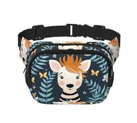 zebra print Fitness travel shoulder bag, fashionable and casual waist bag, square double-layer waist bag, Black, One Size, Black, One Size