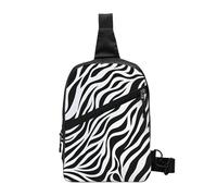 Zebra Print Foldable Sling Bag for Men Women Water Resistant Chest Bag Animal Skin Fanny Pack Crossbody Backpack for Travel Hiking Sports