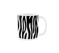 Zebra Print Gift Mug - Safari White & Black Coffee/Tea Gift