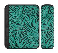 Zebra Print Green Car Seat Shoulder Pads Cushion for Kids Seatbelt Belt Pad for Babys 2 Pack 6.5 * 6.5in