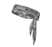 Zebra Print Head Tie Headbands for Men Women, Adjustable Bandana Sweatbands Hair Wrap Bands for Sports