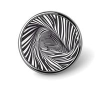 Zebra Print Hedgehog Lapel Pin Round Brooch for Men & Women Alloy Suit Accessories, 1" Lightweight Tie Pin