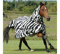 Zebra Print Horse Fly Rug Bucas Summer Mesh with Combo Neck