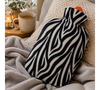Zebra Print Hot Water Bottle with Cover 1.8L Large Hot Water Bottle