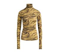 Zebra Print Jersey Turtleneck - female - Ganni - Long Sleeve T-Shirts - Multicolor - M - Tops M
