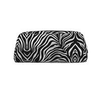 Zebra-Print Leather Zipper Three-Dimensional Pencil Case, Simple and Elegant, Fashionable and Practical
