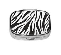 Zebra Print,Meta Pill Box 2 Compartment Medicine Case,Portable Organizer