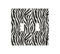 Zebra Print Pattern Vintage Double Gang Toggle Light Cover Wall Plate Switch Decor Standard Size - 11.4x11.4cm