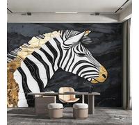 Zebra Print Photo Wallpaper 150x105 cm (W x H), Black White | Black White Marble Wallpaper for Bedroom Living Room, Non-Woven Wall Mural, Home Decor W62