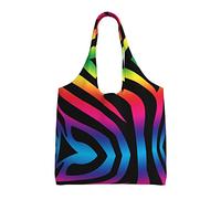 Zebra Print Print Canvas Tote Bag Shoulder Handbag Large Capacity Shopping Bag
