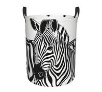 Zebra Print Print Circular Protable Storage Bin Organizer Round Basket For Laundry Hamper With Handles Bedroom Clothes