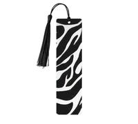 Zebra Print Print Exquisite Wooden Bookmarks with Tassels Wooden Craft Bookmark Ornaments with Holes and Ropes for