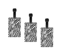 Zebra Print Print Fashion and Minimalist Luggage Label Suitcases Personalized Name Id Travel Identification Label with Adjustable Strap.