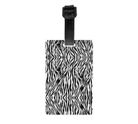 Zebra Print Print Luggage Tags with Full Back Privacy Cover - Bright Suitcase Identifier for Travel, Cruise & More