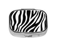 Zebra Print Print,Meta Pill Box 2 Compartment Medicine Case,Portable Organizer