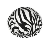 Zebra Print Print Reusable Shower Cap For Women Shower Caps With Double-Layer Elastic For Long Hair Bath