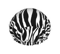 Zebra Print Print,Shower Cap Nightcap Double Layer Waterproof Elastic Bath Cap Reusable Hair Cap