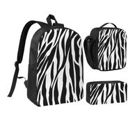 Zebra Print Print,Student Backpack,Lunch Bag,Pencil Case 3 Piece Set