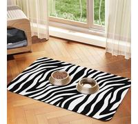 Zebra Print Print,Waterproof Pet Feeding Mat,Cat Dog Placemats for Food and Water, PU Leather Food Mats,40x60cm