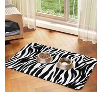 Zebra Print Print,Waterproof Pet Feeding Mat,PU Leather Placemats for Cat Dog Water Bowl,Food Mats,30x45cm