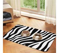 Zebra Print Print,Waterproof Pet Feeding Mat,PU Leather Placemats for Cat Dog Water Bowl,Food Mats,40x60cm