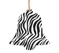 Zebra Print Printed Bell Shape Christmas Tree Pendants 2 Pcs, Lanyards Home Holiday Xmas New Year Party Decorations