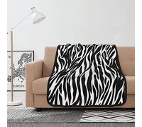 Zebra Print Printed Flannel Blanket Throw 40x50 Inch - Anti-Pilling Super Soft Warm Travel Blanket Gifts For Bed, Couch, Sofa, Settees And Chairs