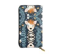 zebra print Printed leather wallet, 7.5 x 4.1-inch long credit card holder, portable travel cash wallet