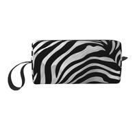 Zebra-Print Printed Travel Makeup Bag Portable Cosmetic Bag Makeup Case Toiletry Handbag Organiser for Women