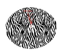 Zebra Print Printing Christmas Tree Skirt With 3 Red Rope Ties Xmas Trees Mat Soft Farmhouse Holiday Decoration