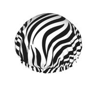 Zebra Print Shower Cap For Women'S - Reusable Waterproof Shower Hair Cap For Bathing, Skin Care, And Home