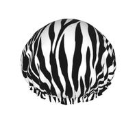 Zebra Print Shower Cap For Women'S - Reusable Waterproof Shower Hair Cap For Bathing, Skin Care, And Home