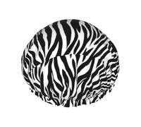 Zebra Print,Shower Cap Nightcap Double Layer Waterproof Elastic Bath Cap Reusable Hair Cap